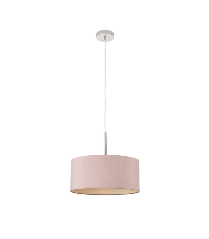 Baymont Polished Chrome E27 Universal Single Pendant With 40cm x 18cm Dual Faux Silk Shade Taupe/Halo Gold-5
