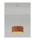 Baymont Polished Chrome E27 Universal Single Pendant With 40cm x 18cm Dual Faux Silk Shade Raw Cocoa/Grecian Bronze-2