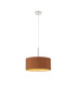 Baymont Polished Chrome E27 Universal Single Pendant With 40cm x 18cm Dual Faux Silk Shade Raw Cocoa/Grecian Bronze-4