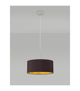 Baymont Polished Chrome E27 Universal Single Pendant With 40cm x 18cm Dual Faux Silk Shade Midnight Black/Green Olive-2