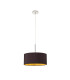 Baymont Polished Chrome E27 Universal Single Pendant With 40cm x 18cm Dual Faux Silk Shade Midnight Black/Green Olive-4