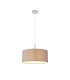 Baymont Polished Chrome E27 Universal Single Pendant With 40cm x 18cm Faux Silk Shade Grey/White Laminate-4
