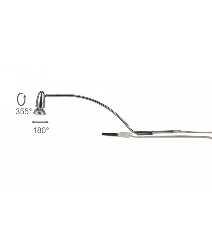 Over Cabinet 1 Light GU10 with Adjustable Head And 1m Cable Polished Chrome - 6