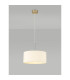 Baymont Antique Brass E27 Single Pendant With 40cm x 18cm Faux Silk Shade Ivory Pearl/White Laminate-2