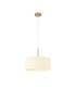 Baymont Antique Brass E27 Single Pendant With 40cm x 18cm Faux Silk Shade Ivory Pearl/White Laminate-4