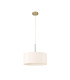 Baymont Antique Brass E27 Single Pendant With 40cm x 18cm Dual Faux Silk Shade Nude Beige/Moonlight-5