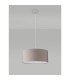 Baymont Polished Chrome E27 Universal Single Pendant With 40cm x 18cm Faux Silk Shade Grey/White Laminate-12