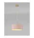 Baymont Antique Brass E27 Single Pendant With 40cm x 18cm Dual Faux Silk Shade Taupe/Halo Gold-2