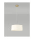Baymont Antique Brass E27 Single Pendant With 40cm x 18cm Faux Silk Shade Ivory Pearl/White Laminate-12