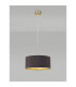 Baymont Antique Brass E27 Single Pendant With 40cm x 18cm Dual Faux Silk Shade Midnight Black/Green Olive-2