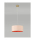 Baymont Antique Brass E27 Single Pendant With 40cm x 18cm Dual Faux Silk Shade Antique Gold/Ruby-2