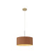 Baymont Antique Brass E27 Single Pendant With 40cm x 18cm Dual Faux Silk Shade Raw Cocoa/Grecian Bronze-4