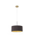 Baymont Antique Brass E27 Single Pendant With 40cm x 18cm Dual Faux Silk Shade Midnight Black/Green Olive-4
