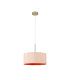 Baymont Antique Brass E27 Single Pendant With 40cm x 18cm Dual Faux Silk Shade Antique Gold/Ruby-4