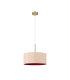 Baymont Antique Brass E27 Single Pendant With 40cm x 18cm Dual Faux Silk Shade Antique Gold/Ruby-5