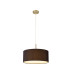 Baymont Antique Brass E27 Single Pendant With 40cm x 18cm Faux Silk Shade Black/White Laminate-4