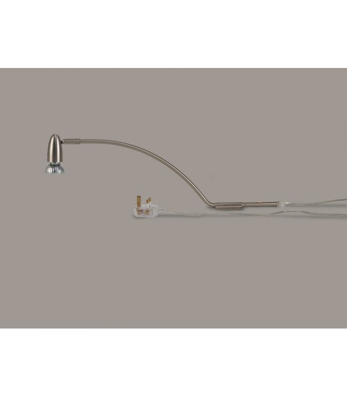 Over Cabinet 1 Light GU10 with Adjustable Head And 2m Cable c, w BS Plug Satin Nickel - 8