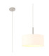 Baymont Satin Nickel E27 Single Pendant With 40cm x 18cm Dual Faux Silk Shade Nude Beige/Moonlight-1
