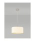 Baymont Satin Nickel E27 Single Pendant With 40cm x 18cm Faux Silk Shade Ivory Pearl/White Laminate-2