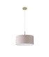 Baymont Antique Brass E27 Single Pendant With 40cm x 18cm Faux Silk Shade Grey/White Laminate-5