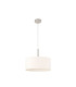 Baymont Satin Nickel E27 Single Pendant With 40cm x 18cm Dual Faux Silk Shade Nude Beige/Moonlight-5