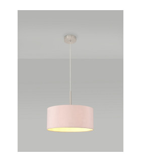 Baymont Satin Nickel E27 Single Pendant With 40cm x 18cm Dual Faux Silk Shade Taupe/Halo Gold-2
