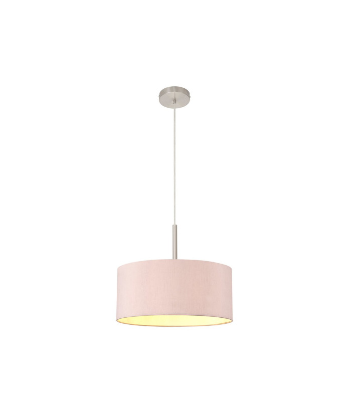 Baymont Satin Nickel E27 Single Pendant With 40cm x 18cm Dual Faux Silk Shade Taupe/Halo Gold-4