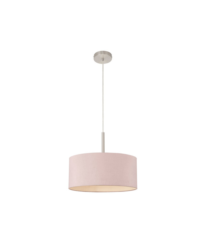 Baymont Satin Nickel E27 Single Pendant With 40cm x 18cm Dual Faux Silk Shade Taupe/Halo Gold-5