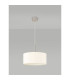 Baymont Satin Nickel E27 Single Pendant With 40cm x 18cm Faux Silk Shade Ivory Pearl/White Laminate-12