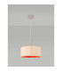 Baymont Satin Nickel E27 Single Pendant With 40cm x 18cm Dual Faux Silk Shade Antique Gold/Ruby-2