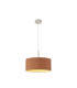Baymont Satin Nickel E27 Single Pendant With 40cm x 18cm Dual Faux Silk Shade Raw Cocoa/Grecian Bronze-4