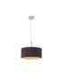 Baymont Satin Nickel E27 Single Pendant With 40cm x 18cm Dual Faux Silk Shade Midnight Black/Green Olive-4