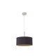 Baymont Satin Nickel E27 Single Pendant With 40cm x 18cm Dual Faux Silk Shade Midnight Black/Green Olive-5