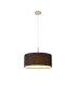Baymont Satin Nickel E27 Single Pendant With 40cm x 18cm Faux Silk Shade Black/White Laminate-4