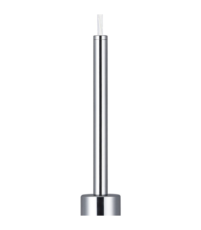 Baymont Polished Chrome E27 Single Pendant With 40cm x 18cm Silver Leaf Shade-7