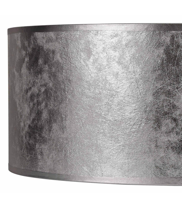 Baymont Polished Chrome E27 Single Pendant With 40cm x 18cm Silver Leaf Shade-9