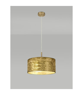 Baymont Antique Brass E27 Single Pendant With 40cm x 18cm Gold Leaf Shade-2