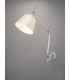 Adjustable Switched Wall Light 1 Light E27 Silver, Polished Chrome c, w Cream Pearl Shade - 2