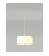Baymont Polished Chrome E27 Single Pendant With 40cm x 18cm Faux Silk Shade Ivory Pearl/White Laminate-2