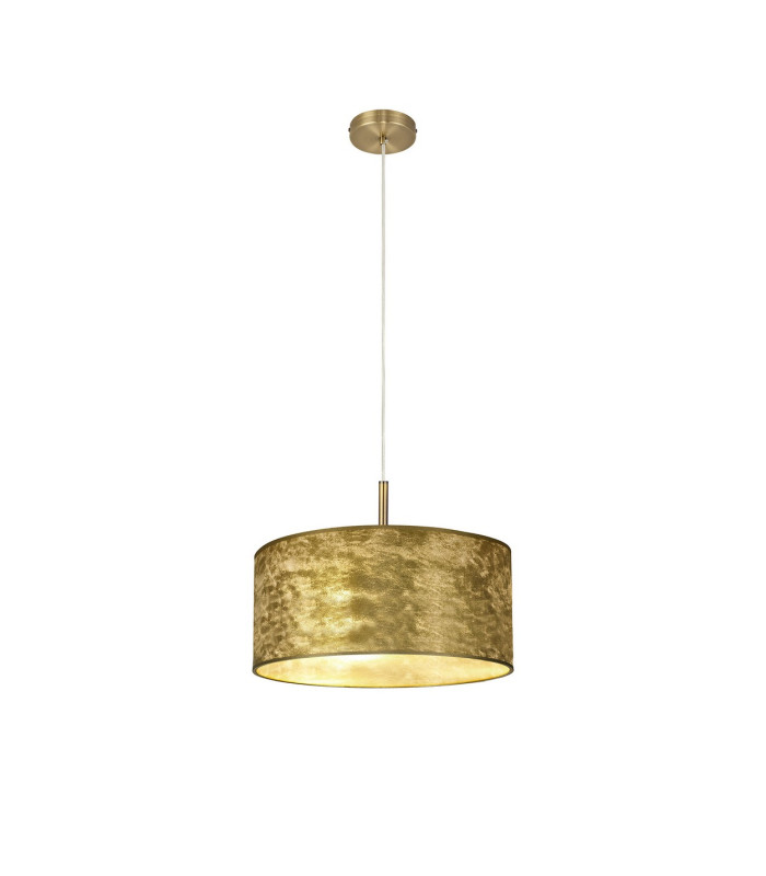 Baymont Antique Brass E27 Single Pendant With 40cm x 18cm Gold Leaf Shade-4