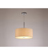 Baymont Polished Chrome E27 Single Pendant With 40cm x 18cm Dual Faux Silk Shade Nude Beige/Moonlight-2