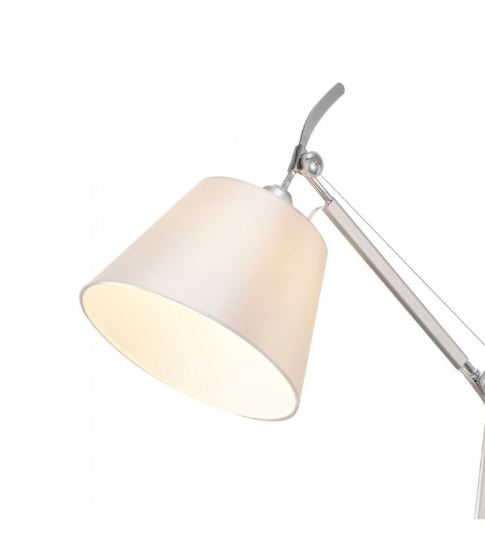 Adjustable Switched Wall Light 1 Light E27 Silver, Polished Chrome c, w Cream Pearl Shade - 4