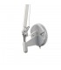 Adjustable Switched Wall Light 1 Light E27 Silver, Polished Chrome c, w Cream Pearl Shade - 5