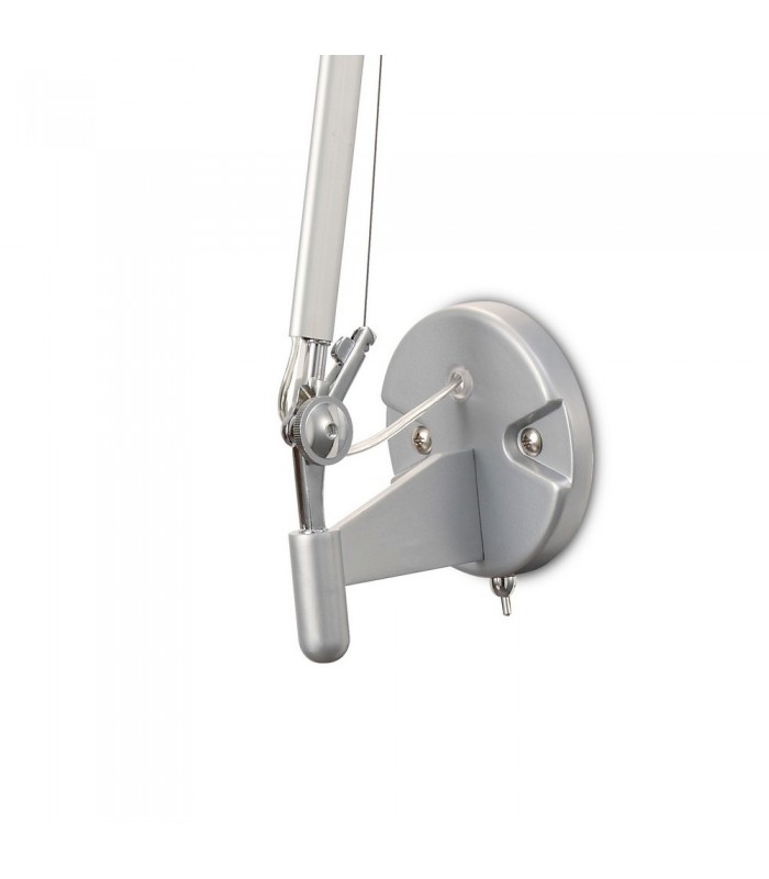 Adjustable Switched Wall Light 1 Light E27 Silver, Polished Chrome c, w Cream Pearl Shade - 5