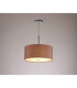Baymont Polished Chrome E27 Single Pendant With 40cm x 18cm Dual Faux Silk Shade Taupe/Halo Gold-2