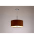 Baymont Polished Chrome E27 Single Pendant With 40cm x 18cm Dual Faux Silk Shade Raw Cocoa/Grecian Bronze-2