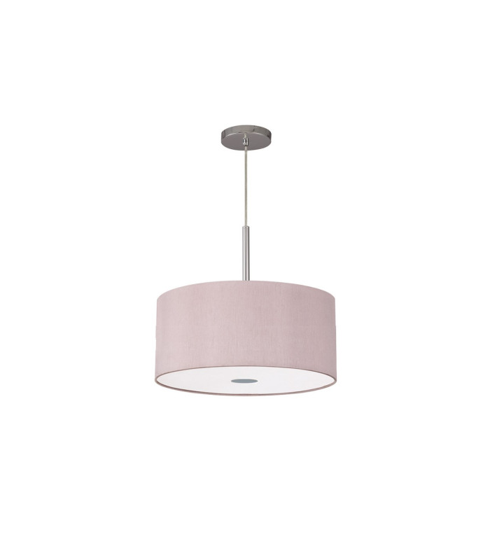 Baymont Polished Chrome E27 Single Pendant With 40cm x 18cm Dual Faux Silk Shade Taupe/Halo Gold-8