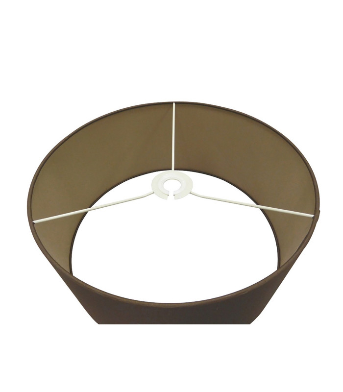 Baymont Polished Chrome E27 Single Pendant With 40cm x 18cm Dual Faux Silk Shade Raw Cocoa/Grecian Bronze-9