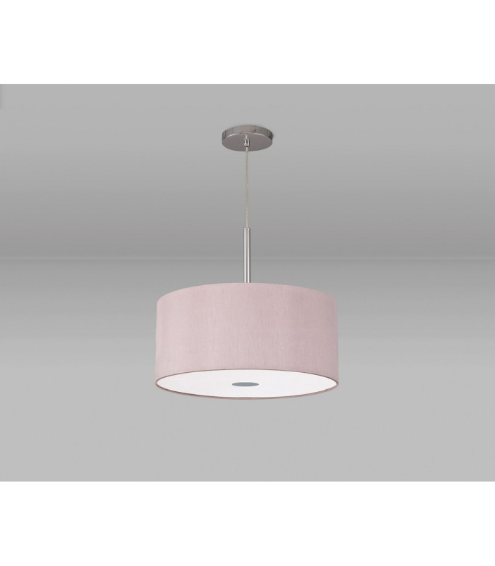 Baymont Polished Chrome E27 Single Pendant With 40cm x 18cm Dual Faux Silk Shade Taupe/Halo Gold-14