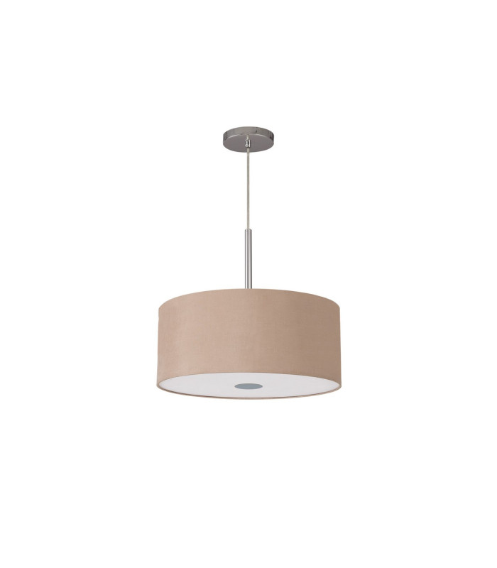 Baymont Polished Chrome E27 Single Pendant With 40cm x 18cm Dual Faux Silk Shade Antique Gold/Ruby-5